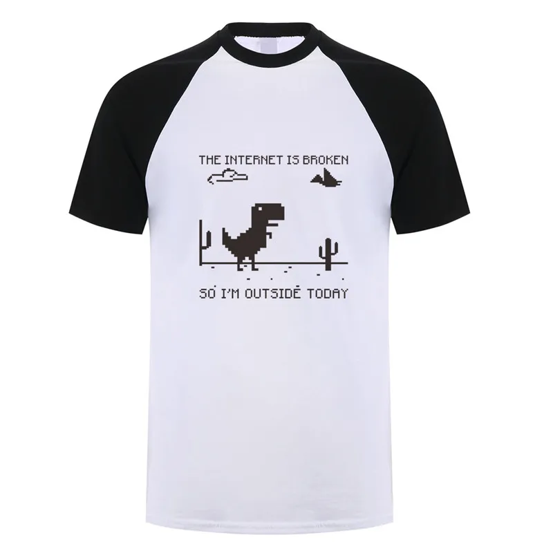 white black sleeve Новинка, летняя мужская футболка, Интернет разбита, веб-страница, компьютер, хлопковая футболка, забавная Мужская футболка, топы, футболка, OZ-342 - Цвет: white black sleeve