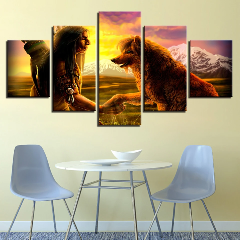 Модульные картины на холсте домашний декор для гостиной рамка 5 шт. абстрактные