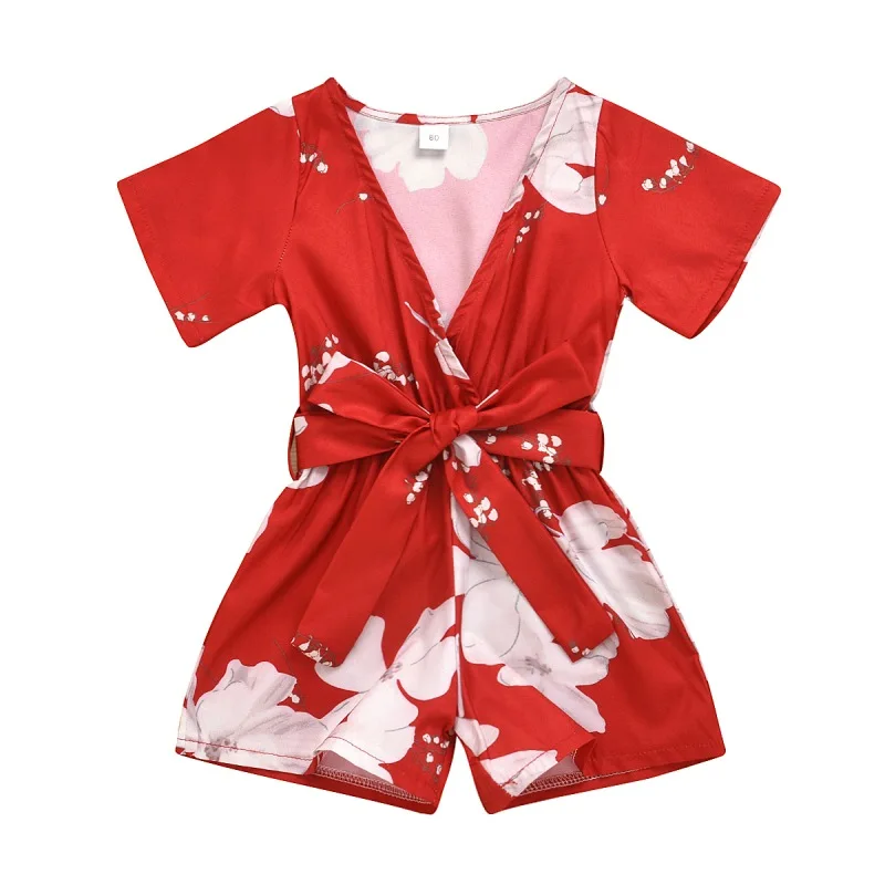 Новые топы с круглым вырезом Детская одежда цветочным принтом для детей