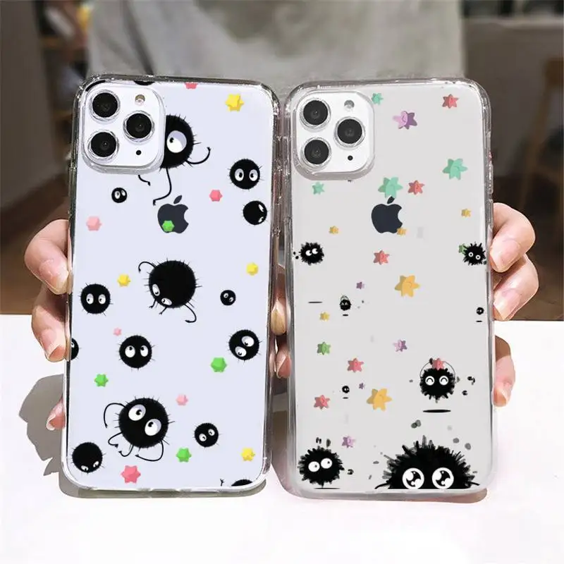 

Ghibli Spirited Away Soot Totoro Phone Case Transparent soft For iphone 5 5s 5c se 6 6s 7 8 11 12 13 plus mini x xs xr pro max