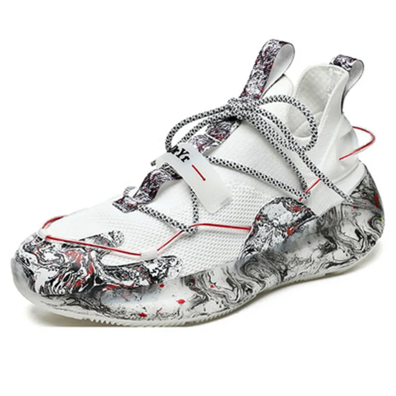 

Men Graffiti Shoes Breathable Sneakers Male No-slip Male Air Mesh Lace Up Outdoor Wear-resistant Casual Shoes Tenis Masculino