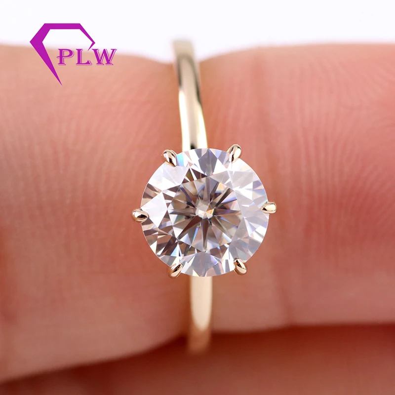 Обручальное кольцо из 18-каратного желтого золота с муассанитом сердце и стрелы 1 5