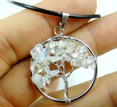 Натуральный камень подвеска в виде дерева мудрости 7 чакр кварцевый кристалл
