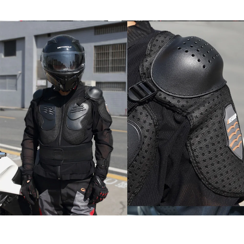 

Motorcycle Armor Jacket Full Motocross Racing Jacket Black Motocross Back Shoulder Protector Gear Motorcycle Accessories