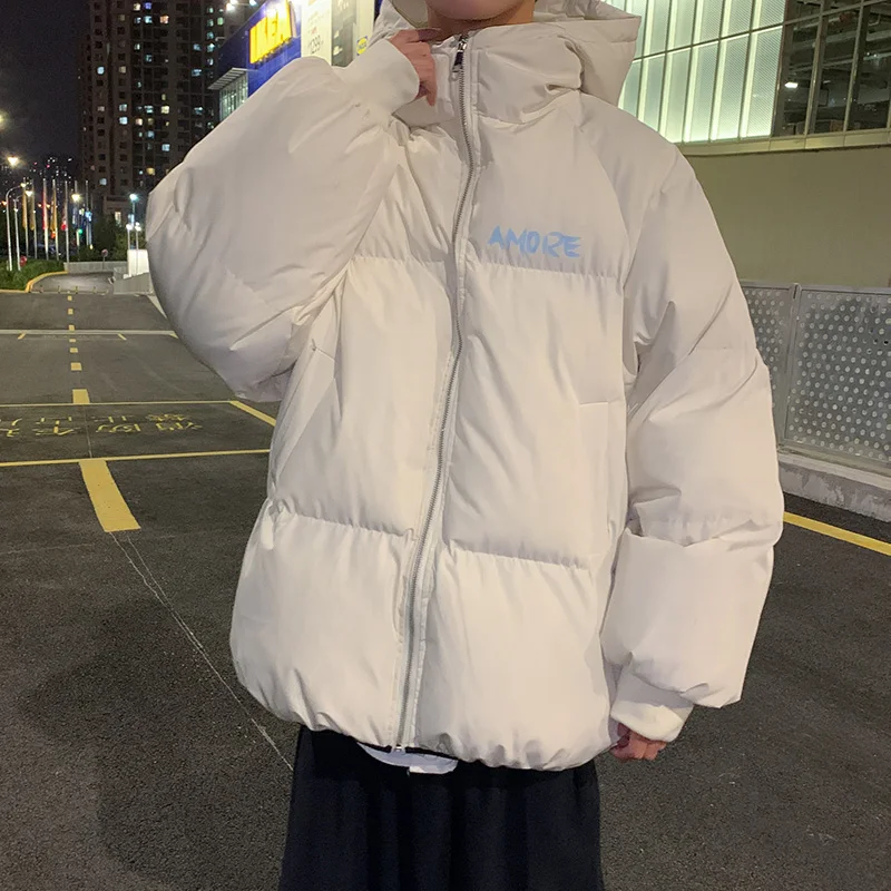 

Мужская Уличная одежда, Утепленная зимняя куртка с воротником-стойкой и хлопковой подкладкой, Свободное пальто в стиле милитари водонепрон...