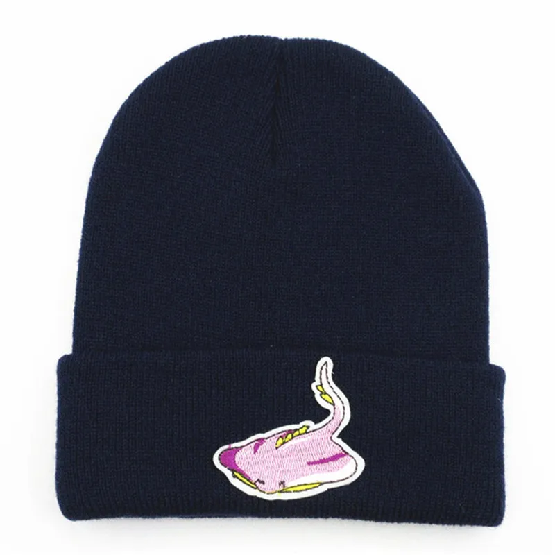 Толстая вязаная шапка с вышивкой для водных существ зимняя теплая Skullies бини