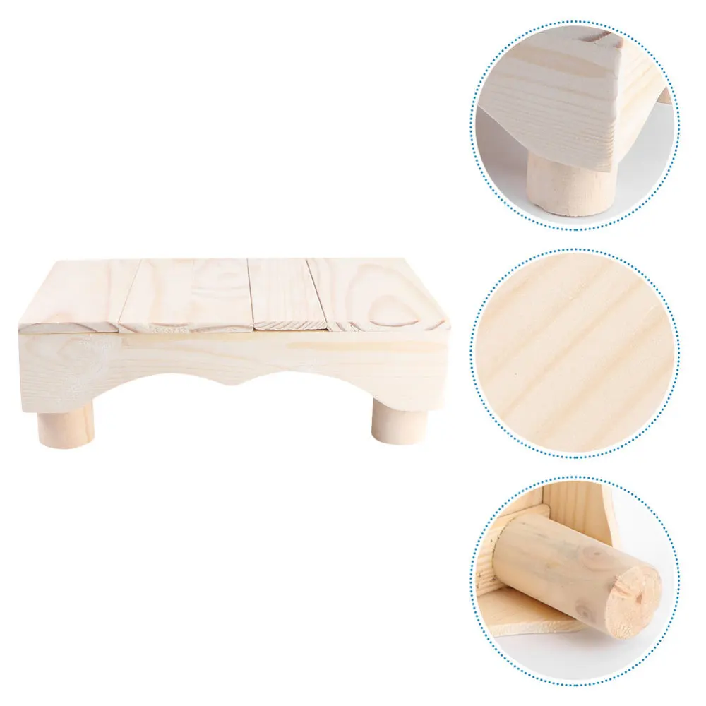 

1pc Wood Toilet Stool Non-slip Footstool Kids Footstool Heightening Footstool