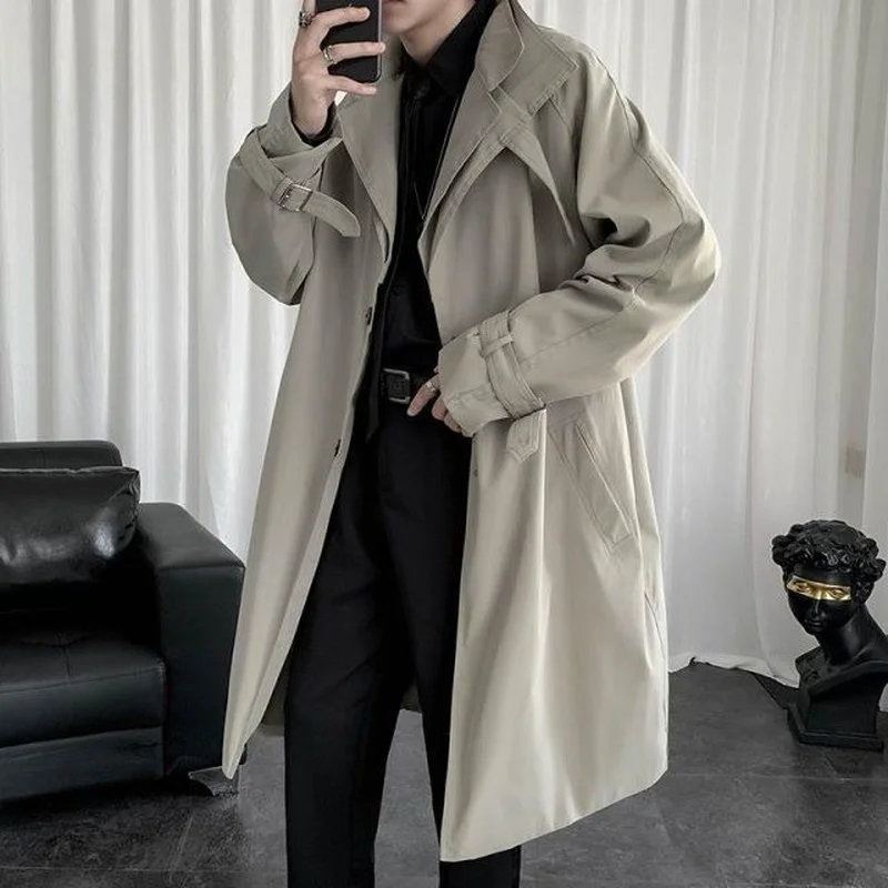 

Spring and autumn 2021 mid-length windbreaker trend loose Korean version of men's casual jacket