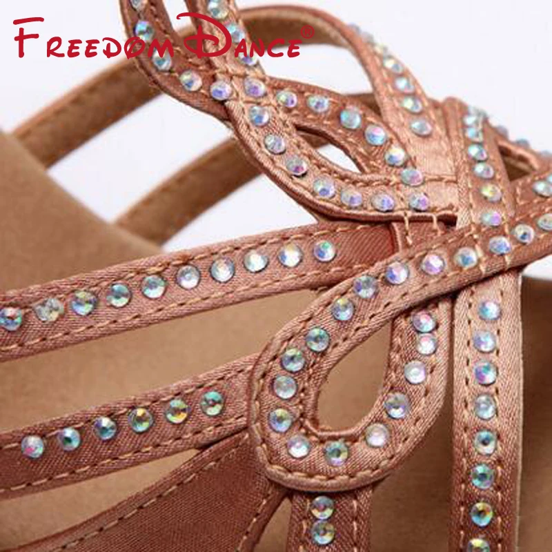 Женские атласные туфли для латиноамериканских танцев 5 см 8 с металлическим