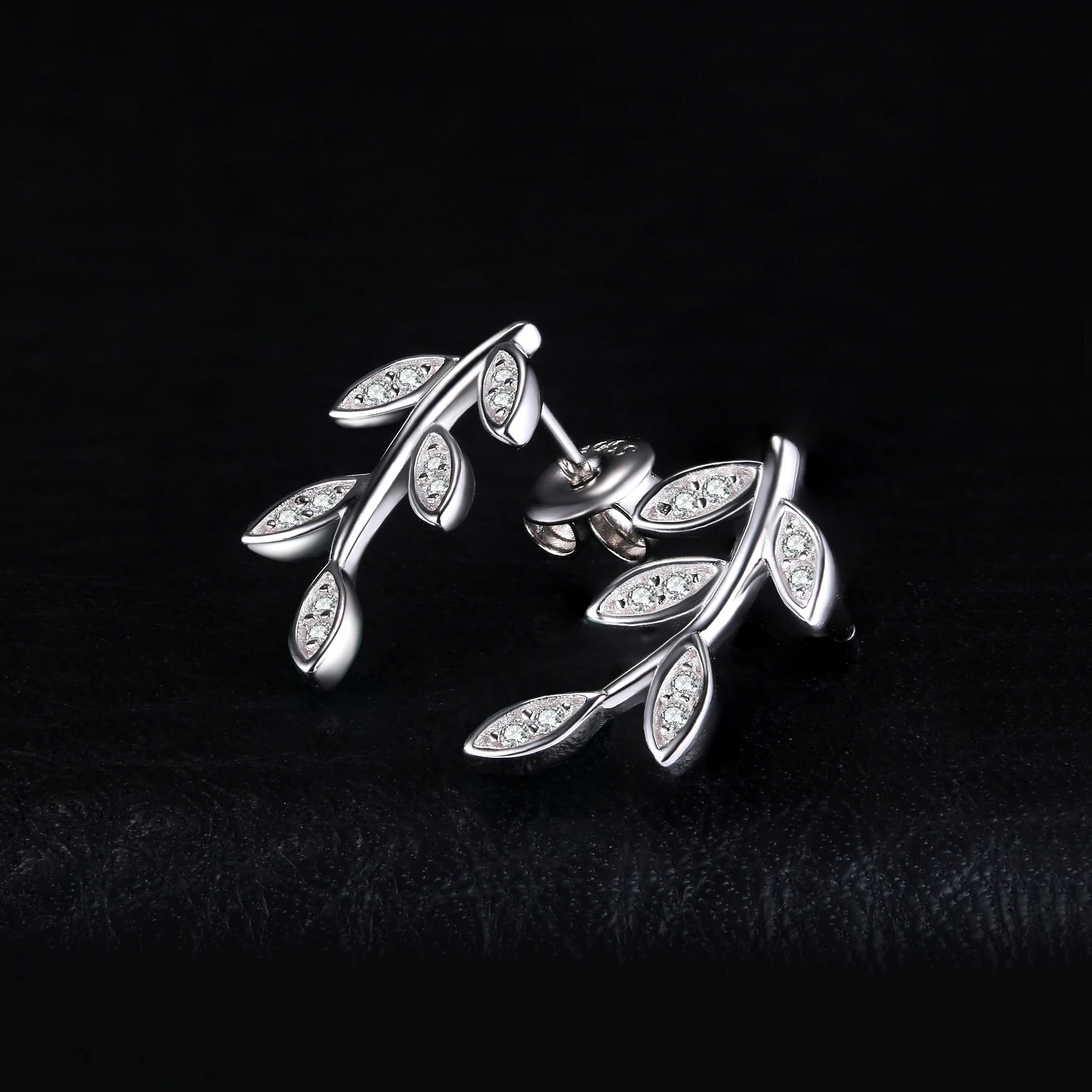 Jewelrypalace Glam листьев очарование Бесконечность кубического циркония Серьги-гвоздики 925 серебро специальный подарок finejewelry подарок на день рождения