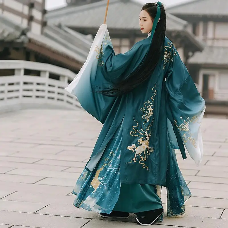 Новый Классический китайский костюм для женщин традиционный Hanfu одежда