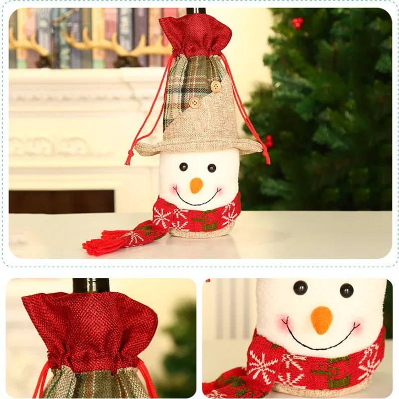 

Happy New Year 2022 Christmas Table Decor Xmas Gift Toys Christmas Elk Wine Bottle Cover Merry Christmas Decor For Home 2021