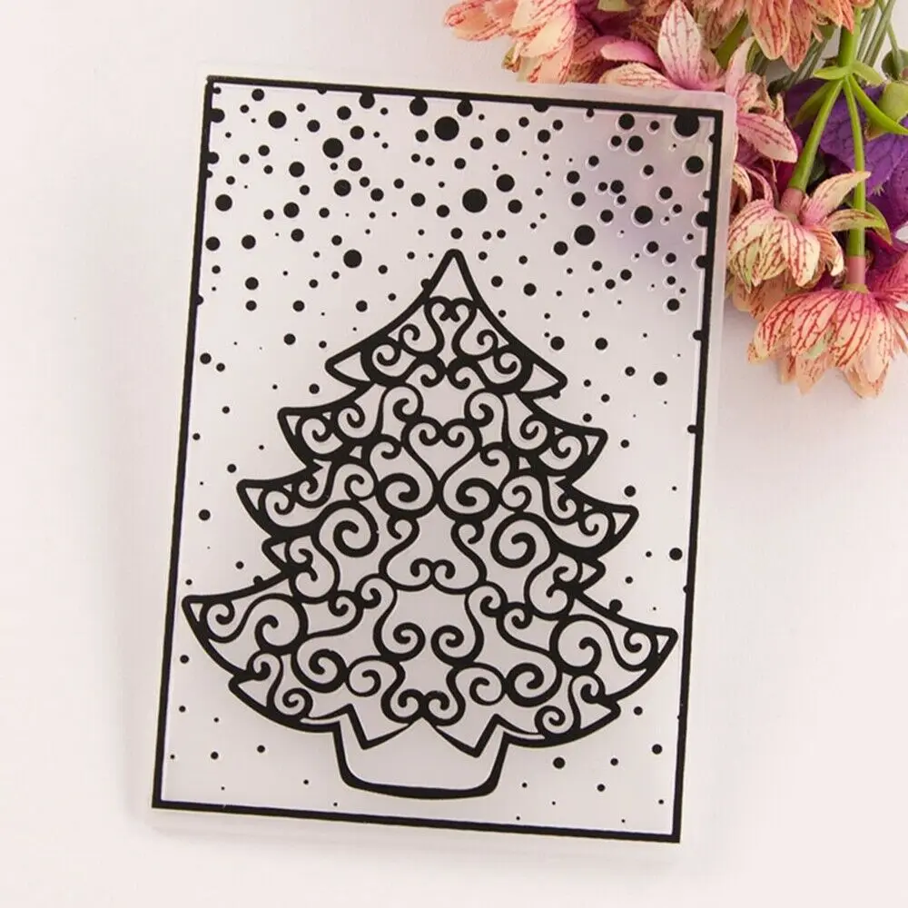 Snow Christmas Tree Folder Plastic Template Embossing Dies Stencil Art DIY Card Making Easy to Use Clean Durable HG14386 | Дом и сад