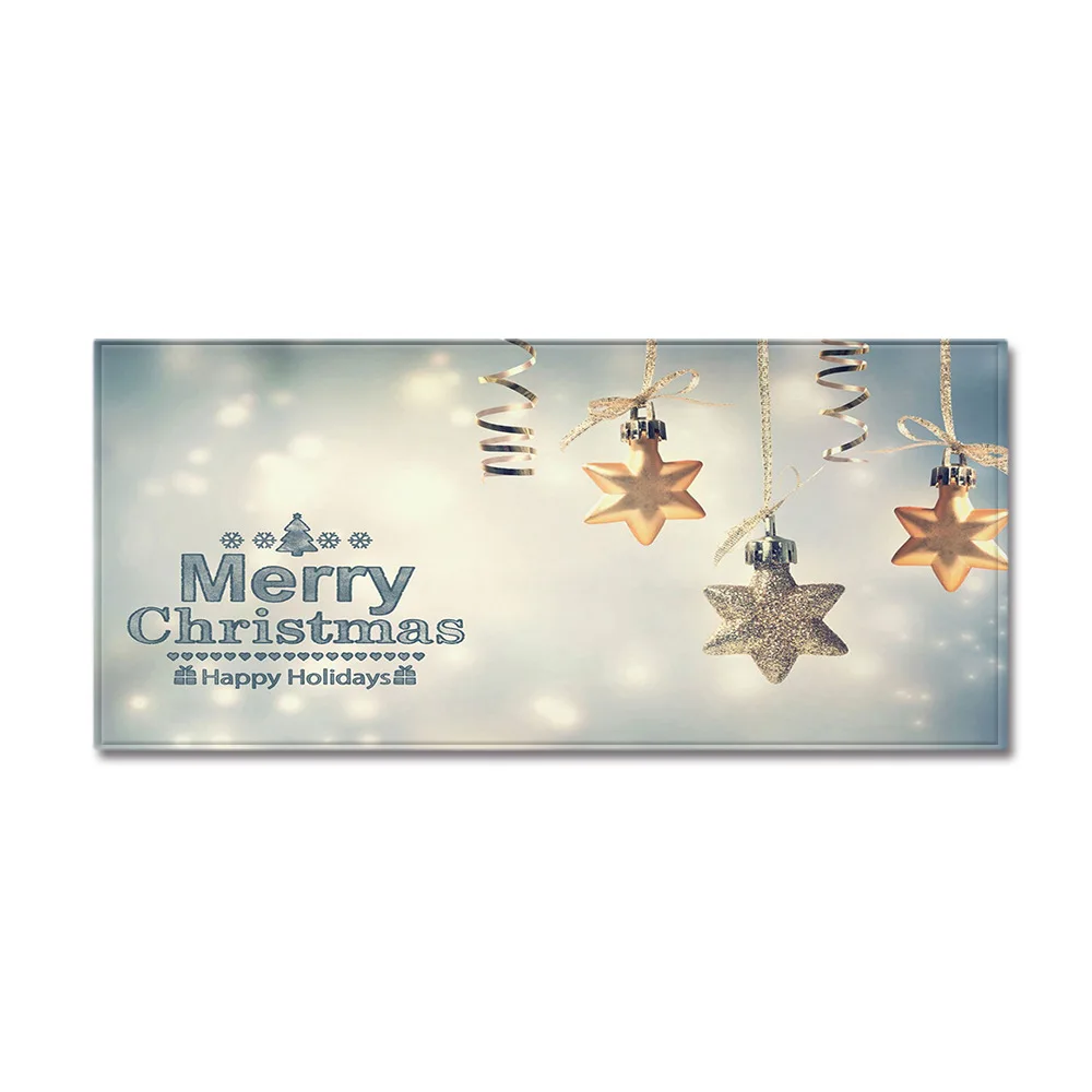 Нескользящий Рождественский напольный коврик с рисунком снеговика для двери