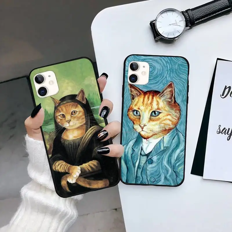 

Cat Art Aesthetics Phone Case for iPhone 7 8 11 12 Pro X XS XR Samsung A S 6 7 9plus 10plus 21s 71 coque funda cover