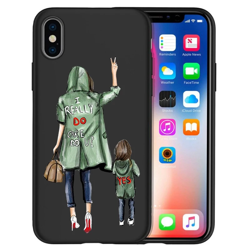 Для iPhone 11 Pro Чехол для малыша и мамы Из двух предметов девочек Одежда папы чехол