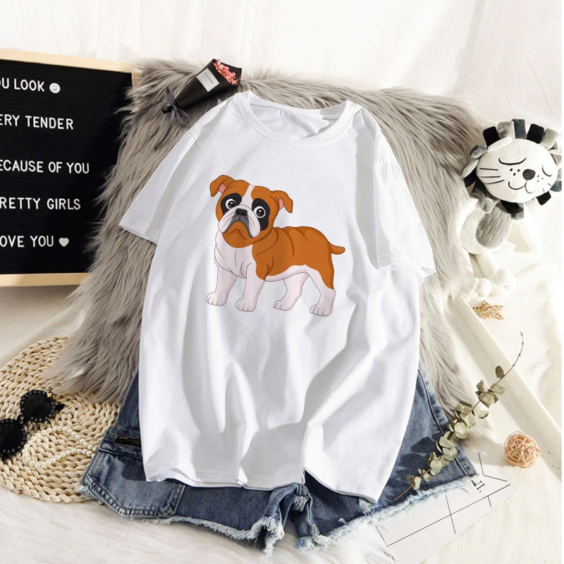 

2021 New Female T-Shirt Kawaii Dogs Streetwear Fashion Cartoon Dog Graphic Tshirt Summer Short Sleeve Girls Ladies Aesthetic Tee