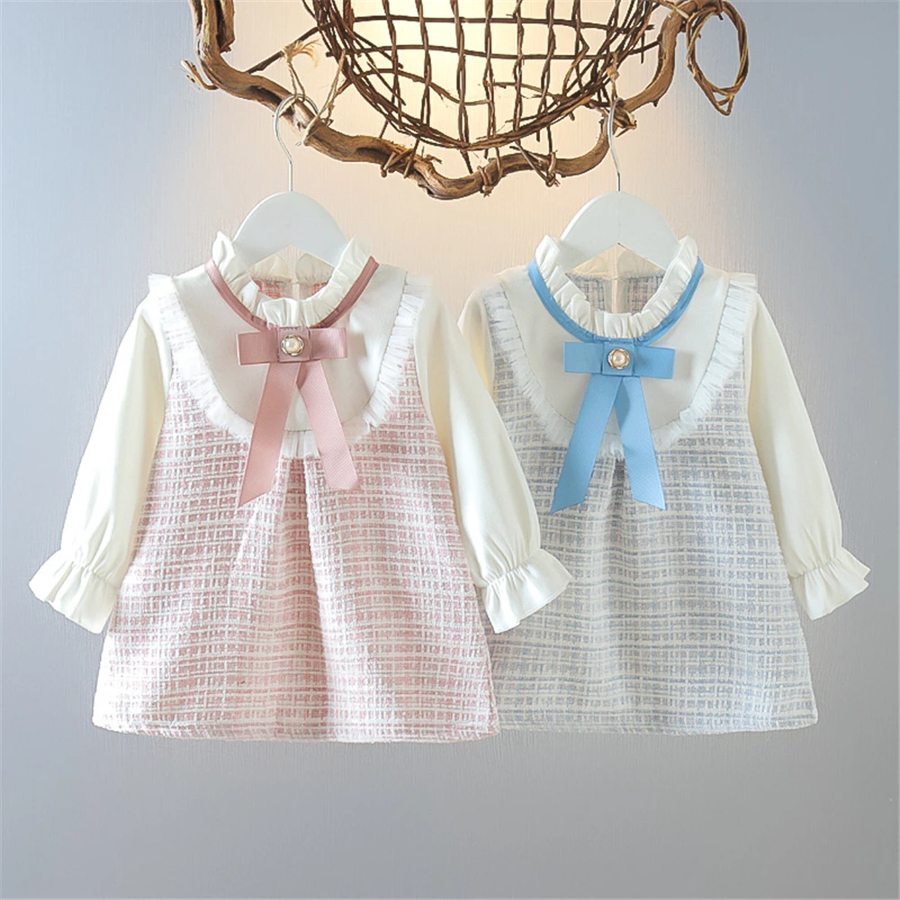 

Spring Baby Girl Clothes Dress Costume Dresses for Girls Clothing Lace Plaid Princess Party Dress Elegant Girl Costume