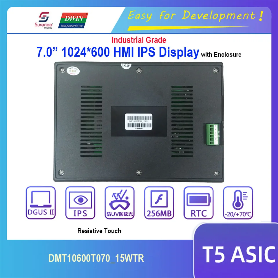Dwin T5 дисплей HMI 7 0 дюйма 1024X600 dmt10600t070 _ 15wtr RS232 RS485 IPS ЖК-модуль экран с резистивной