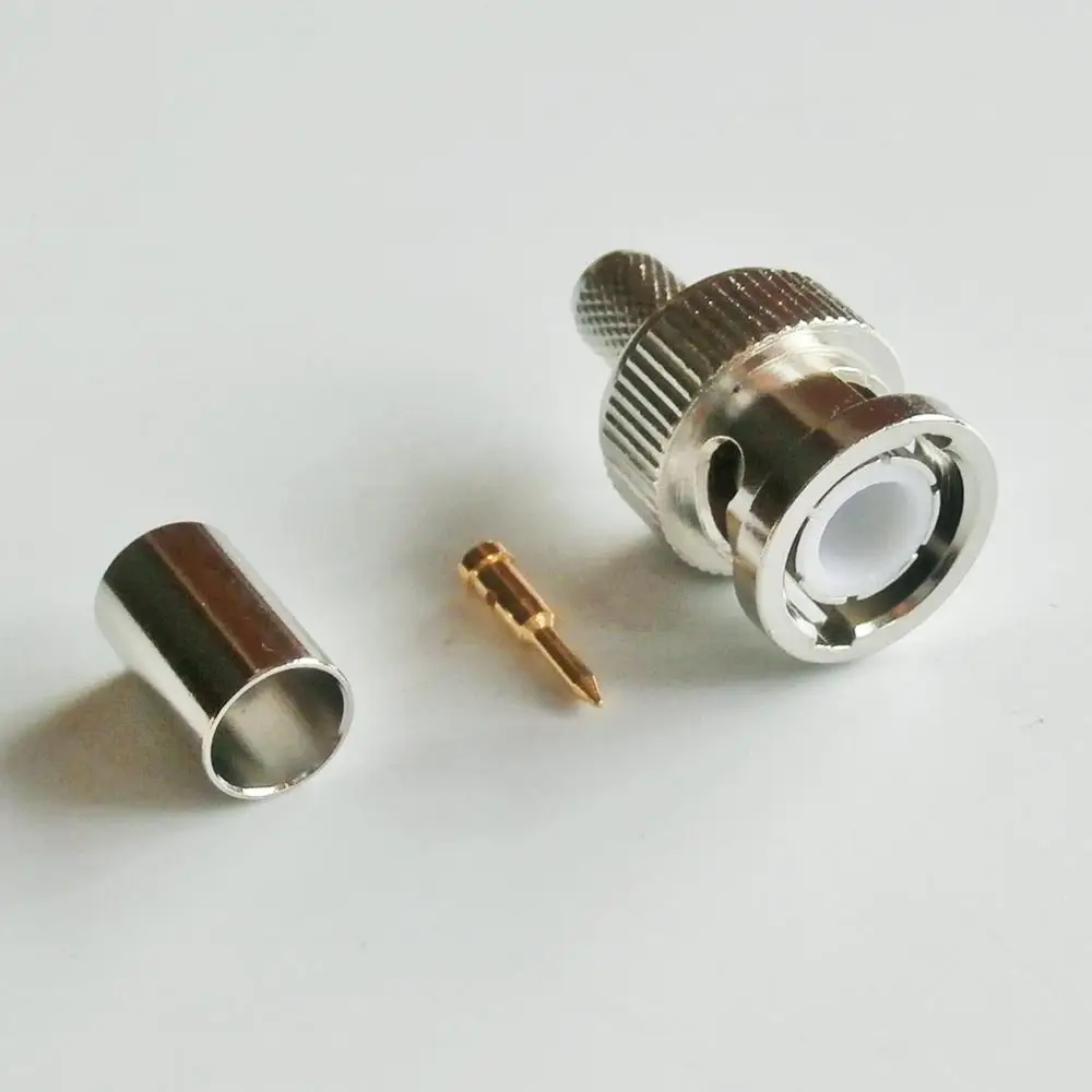 1 шт. Q9 BNC штекер RF коаксиальный разъем обжимной для RG8X RG 8X LMR240 RG59 Прямой