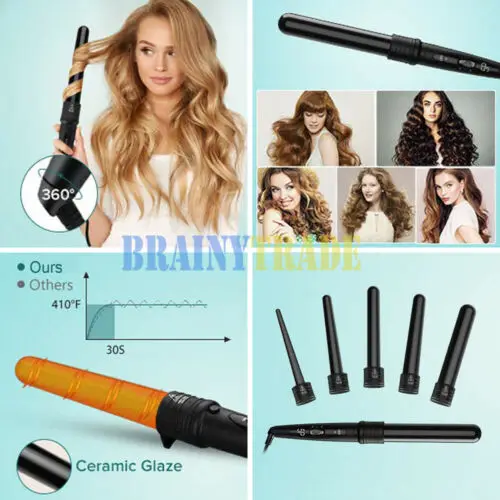 Профессиональные щипцы для завивки с ЖК-дисплеем 5 в 1 контролем температуры и