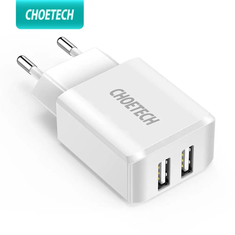 Зарядное устройство CHOETECH с двумя USB портами 5 В 2 А|Зарядные устройства для