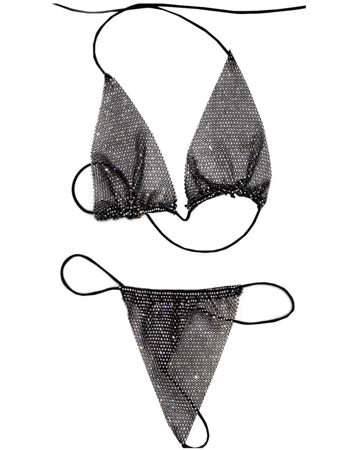 

New Sequins Bikini Sets Sparkly Rhinestone Crystal Sexy Swimwear Beach Bra Suit Nightclub Party for Women and Girls