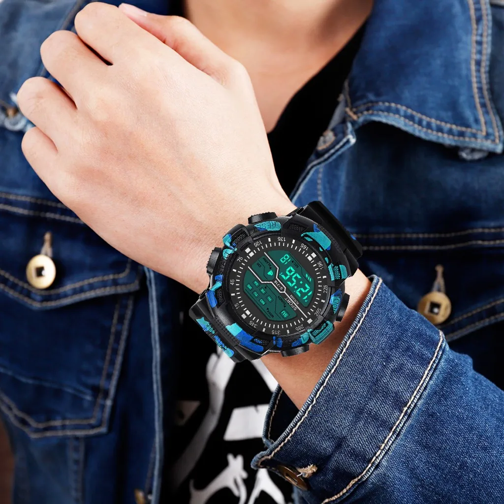 

Camouflage Men Sports Watches Luxury Brand Fashion Military Digital Watch LED Electronic Clock Gift For Men relogio masculino #X