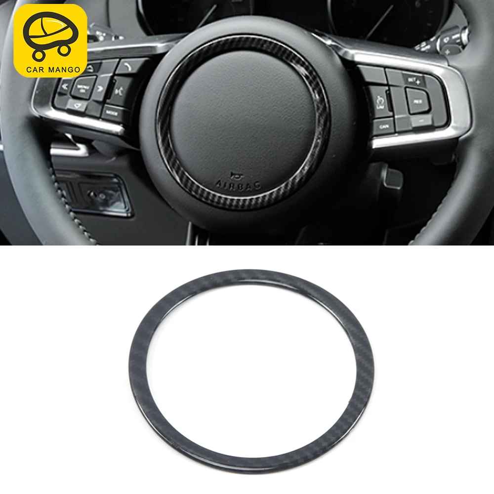 

CarManGo Auto Car Steering Wheel Trim Logo Circle Frame Sticker Cover ABS Decoration Accessories for Jaguar XE X760 2015-2019