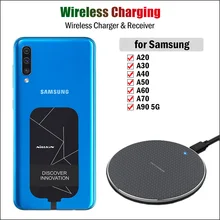 Qi Wireless Charging Adapter for Samsung Galaxy A20 A30 A40 A50 A60 A70 A90 Wireless Charger+USB Type-C Receiver