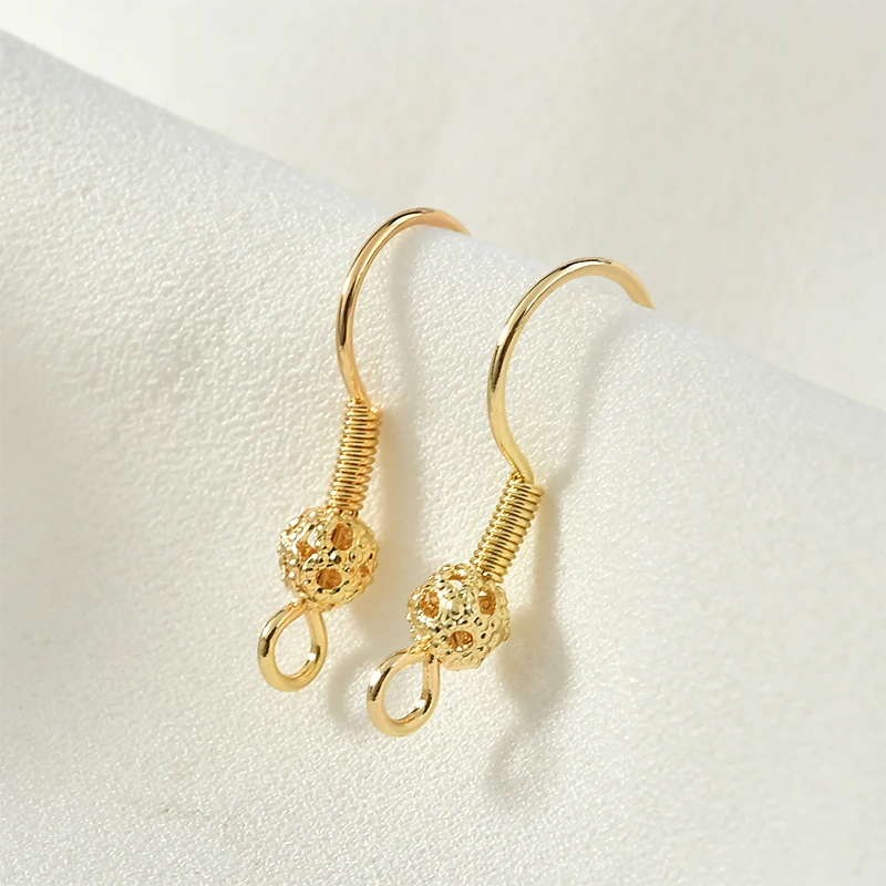 Медный позолоченный винтажный цветочный крючок 18 карат сделай сам базовый ушной