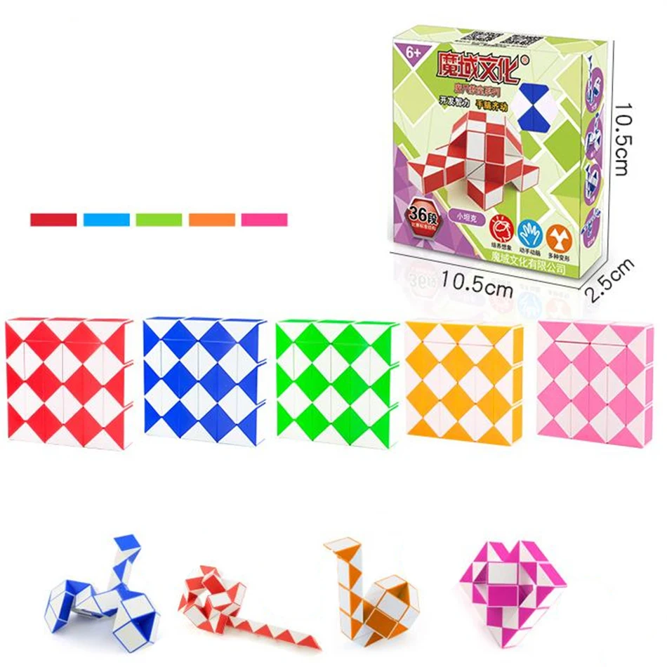 Moyu Cubing Classroom 36 cubos de velocidad de serpiente, rompecabezas mágico de giro para niños, juguetes educativos coloridos para fiestas