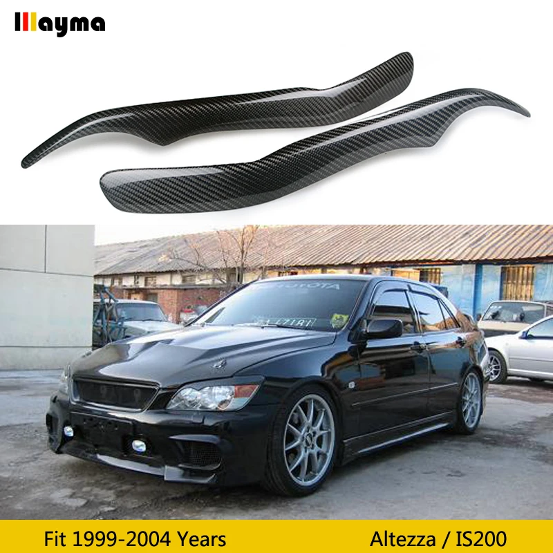 

Carbon Fiber Car Headlight Eyebrow Cover Trim Sticker Head Lamp Eyelid For Lexus IS200 IS300 Altezza 1999 - 2004 2pcs