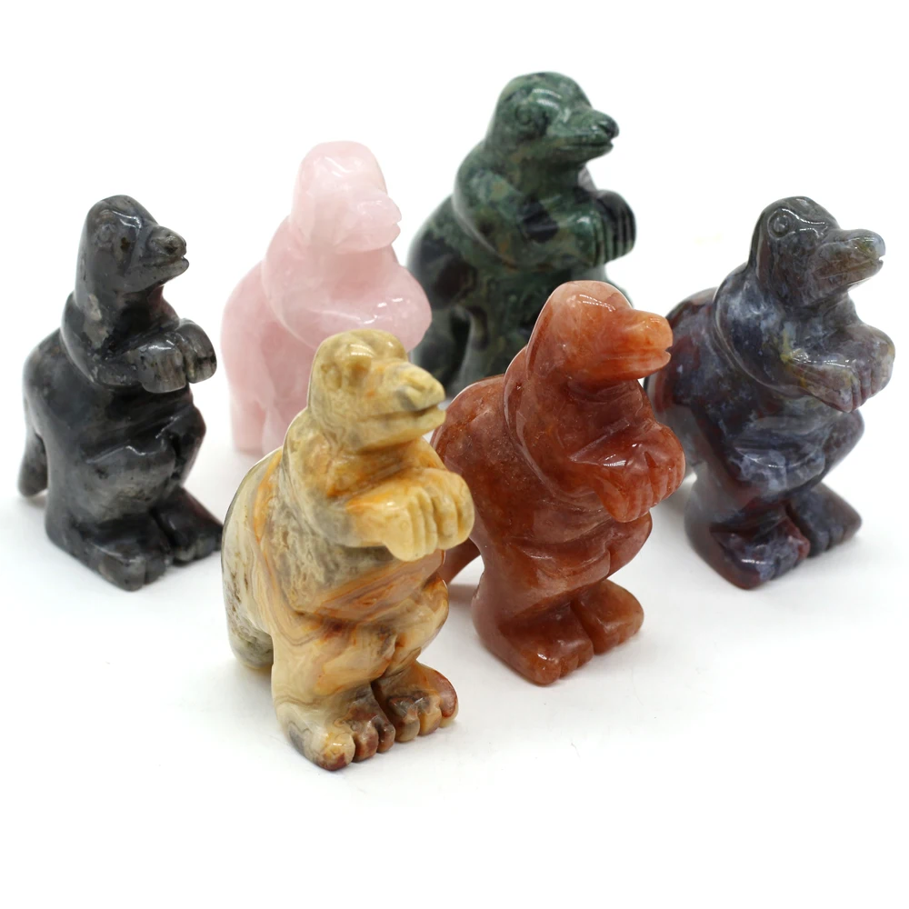 

Small Ornaments Natural Stone Indian Agate Unakite Opal Dinosaur Shape Bead Crafts for Decorating Bars Bedrooms Study Etc