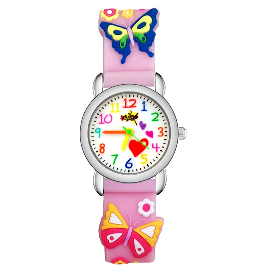 

Children's Cute Cartoon Heart-shaped Style Student Boy Girl Kids Silicone Strap Quartz Wrist Watches JP01