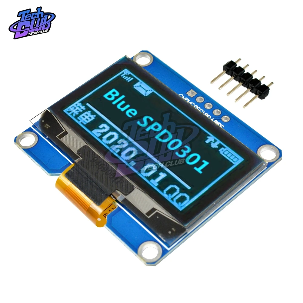 OLED модуль с ЖК дисплеем 1 54 дюйма 5Pin IPS SPD0301 Драйвер IC 128X64 I2C экран интерфейса