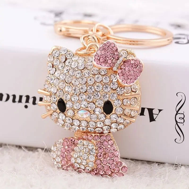 

TAKARA TOMY Hello Kitty Car Keychain Cute Creative Bag Pendant Key Chain Ring Couple The Same Decoration