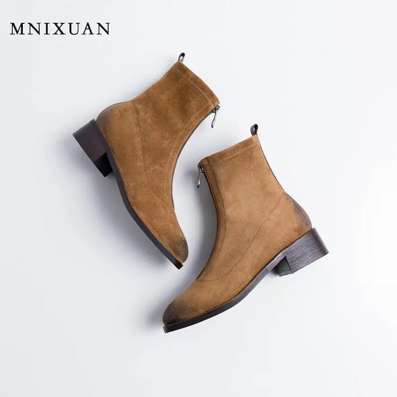 MNIXUAN/ботинки в западном стиле коллекция 2019 года сезон осень-зима модная женская