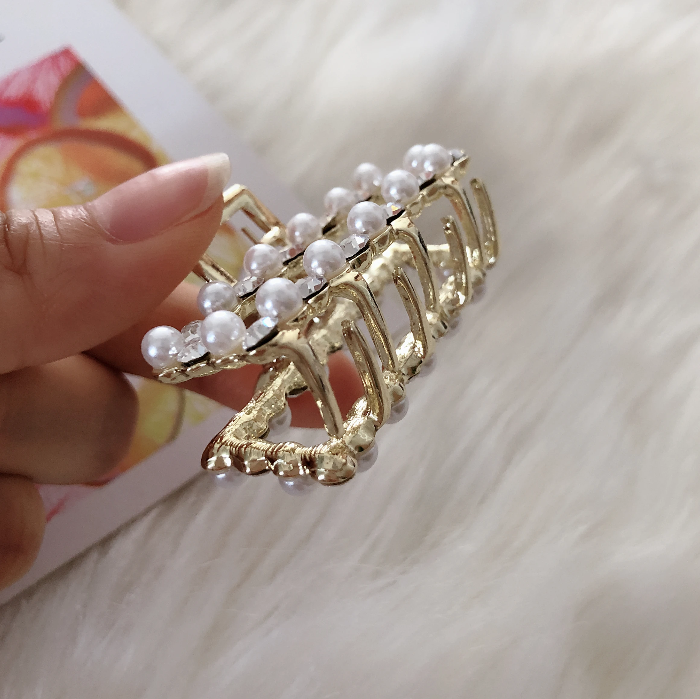 JJR красота Алмазный жемчуг кристалл диск шпилька сто catch женская заколка