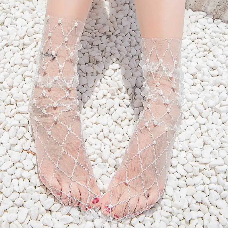 

Sexy Cool Tulle Socks Women Breathable Transparent Ultra-thin Mesh Socks Summer Ladies Socks Sexy Black Short Ankle Socks