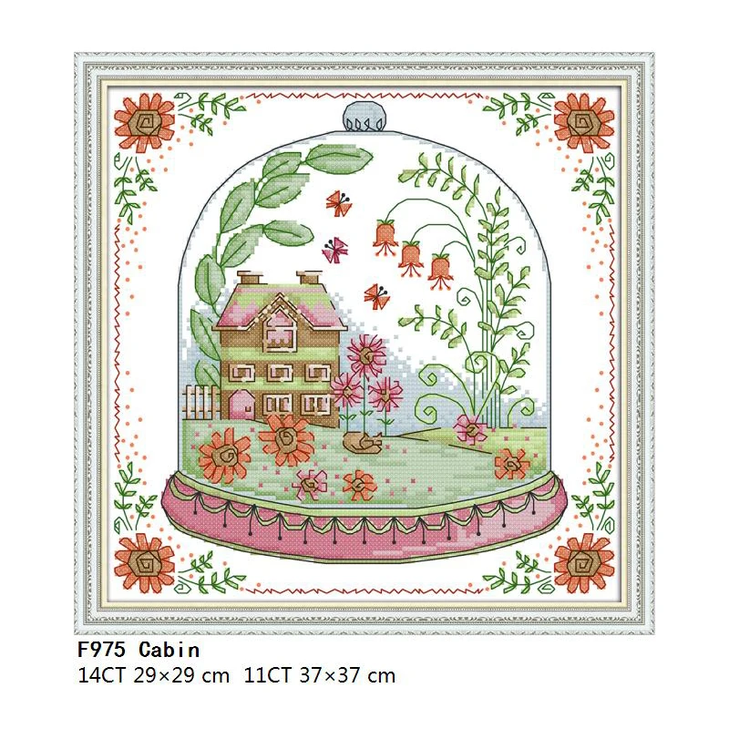 Cross Stitch-F975 Joy Suanday вышивка крестиком ткань аида цветы Счетный напечатанный холст 14CT 11CT нить DMC ручной работы Набор для вышивания набор для рукоделия - Цвет: Cross Stitch-F975