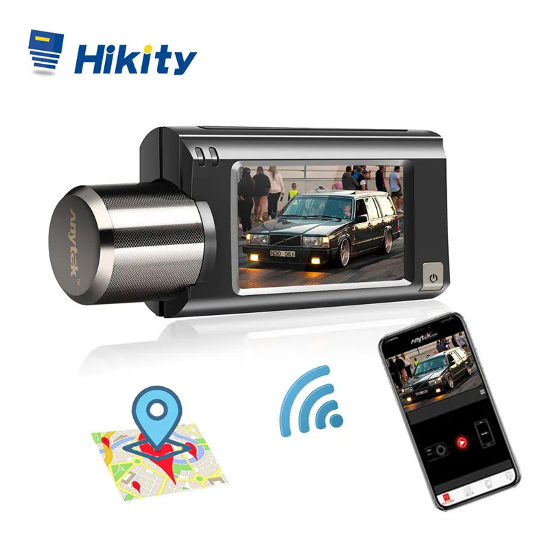 Hikity 2,4" видеорегистратор NTK96658 Автомобильный видеорегистратор Камера gps воспроизведение Wi-Fi ночное видение HD 1080P ips экран 160 градусов ADAS монитор парковки
