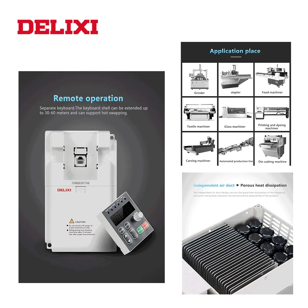 Преобразователь частоты DELIXI 380 В переменного тока кВт трехфазный выходной VFD