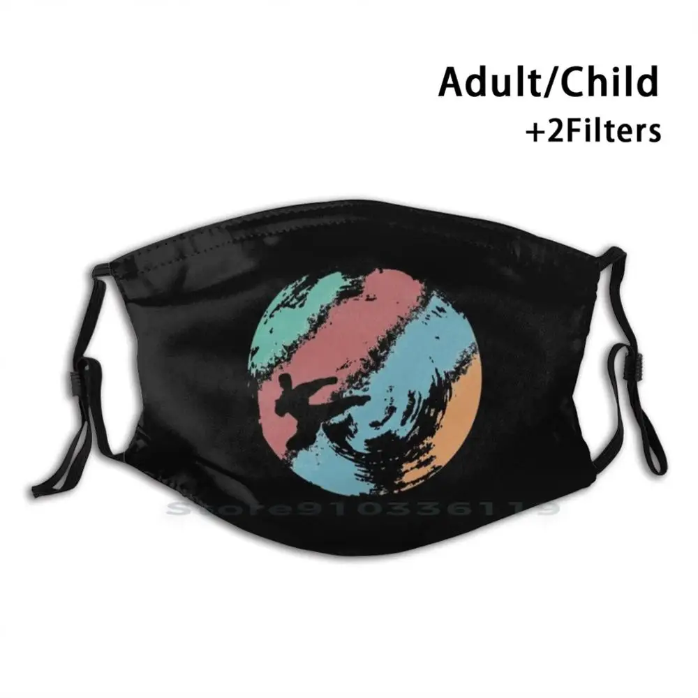 

This Retro Karate Design Is The Perfect Gift For Martial Artists Who Loves Taekwondo Or Kung Fu Print Reusable Pm2.5 Filter DIY