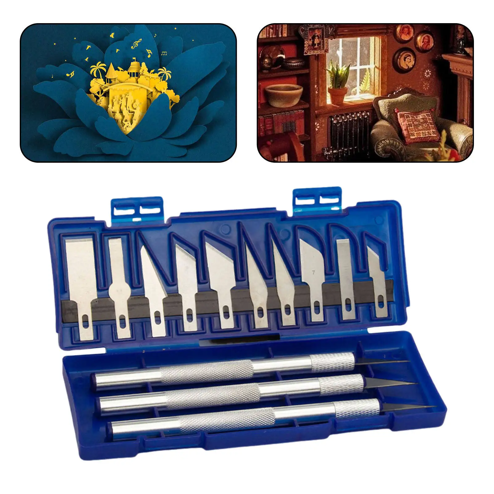 

13 Pieces Precision Craft Knife Set with 10 Carving Knife Blades Professional Tool Kit Cutter for Scoring Scrapbooking