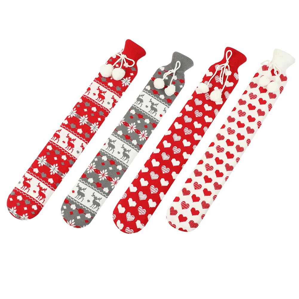 Новая длинная бутылка для горячей воды объемом 2 л с вязаным чехлом резиновая