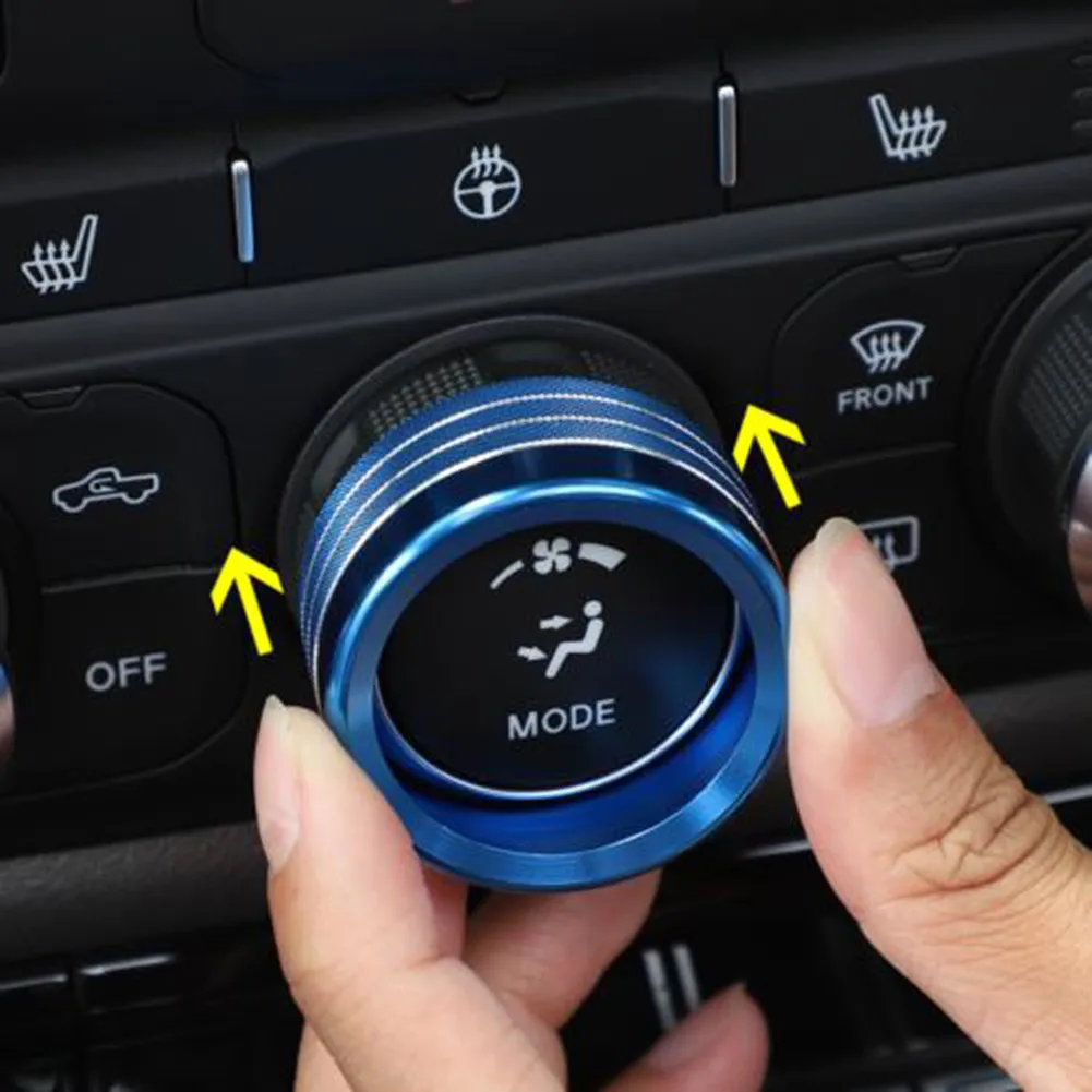 

Car Switch Adjustment Knob Trim Cover Rotary Control Switch Decoration Rings For Dodge RAM 1500 2018 Accessories