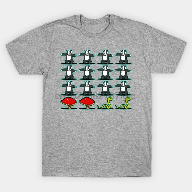 Мужская футболка Барсук гриб змея глупой wo тройники топ|Мужские футболки| |