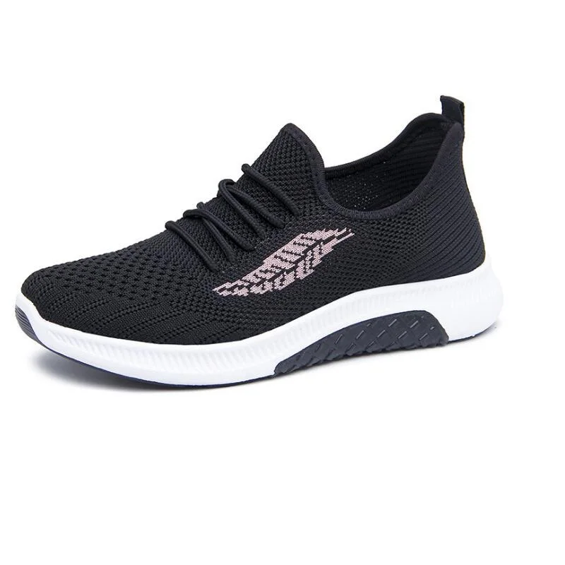 

2021 New Women's Shoes Soft-soled Fashion Breathable Flying Woven Lightweight Women's Casual Shoes Large size 41