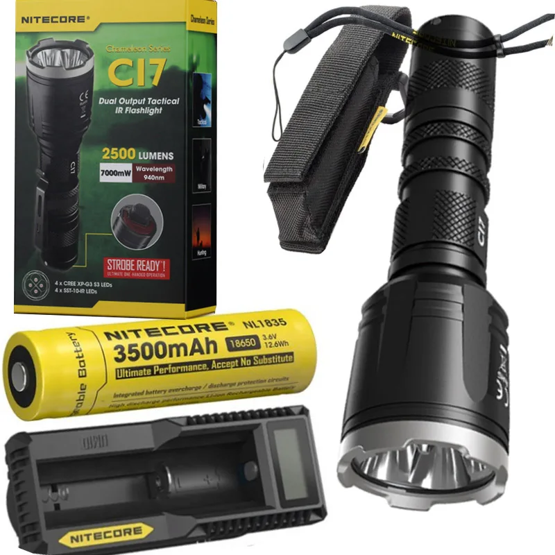 Nitecore CI7 двойной выход Тактический ИК фонарик 4x CREE XP G3 S3 + SST 10 IR светодиодов 18650